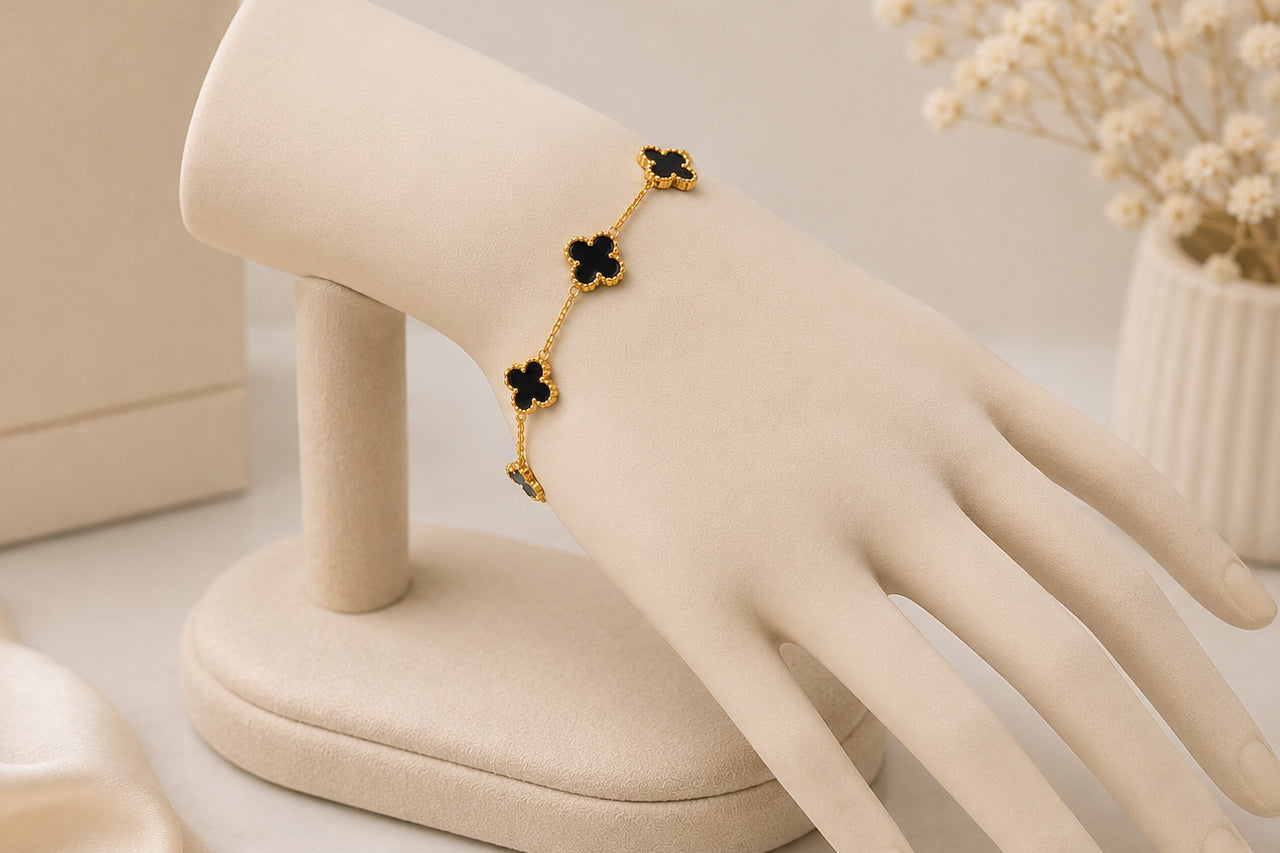 18K Gold Plated Clover Bracelet for Women