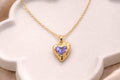 18K Gold Plated (3 Micron) | Elegant Heart CZ Pendant Necklace