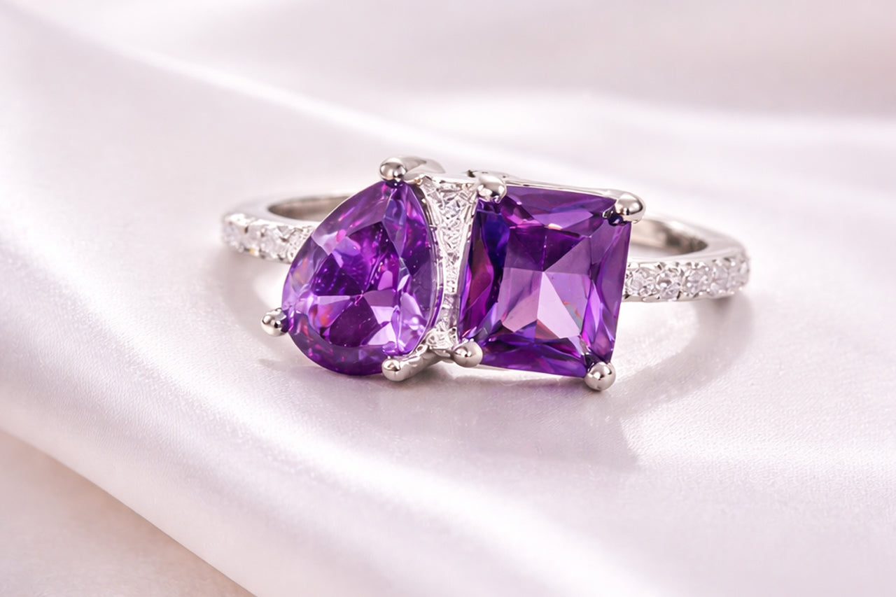 Violet Duet Statement Ring