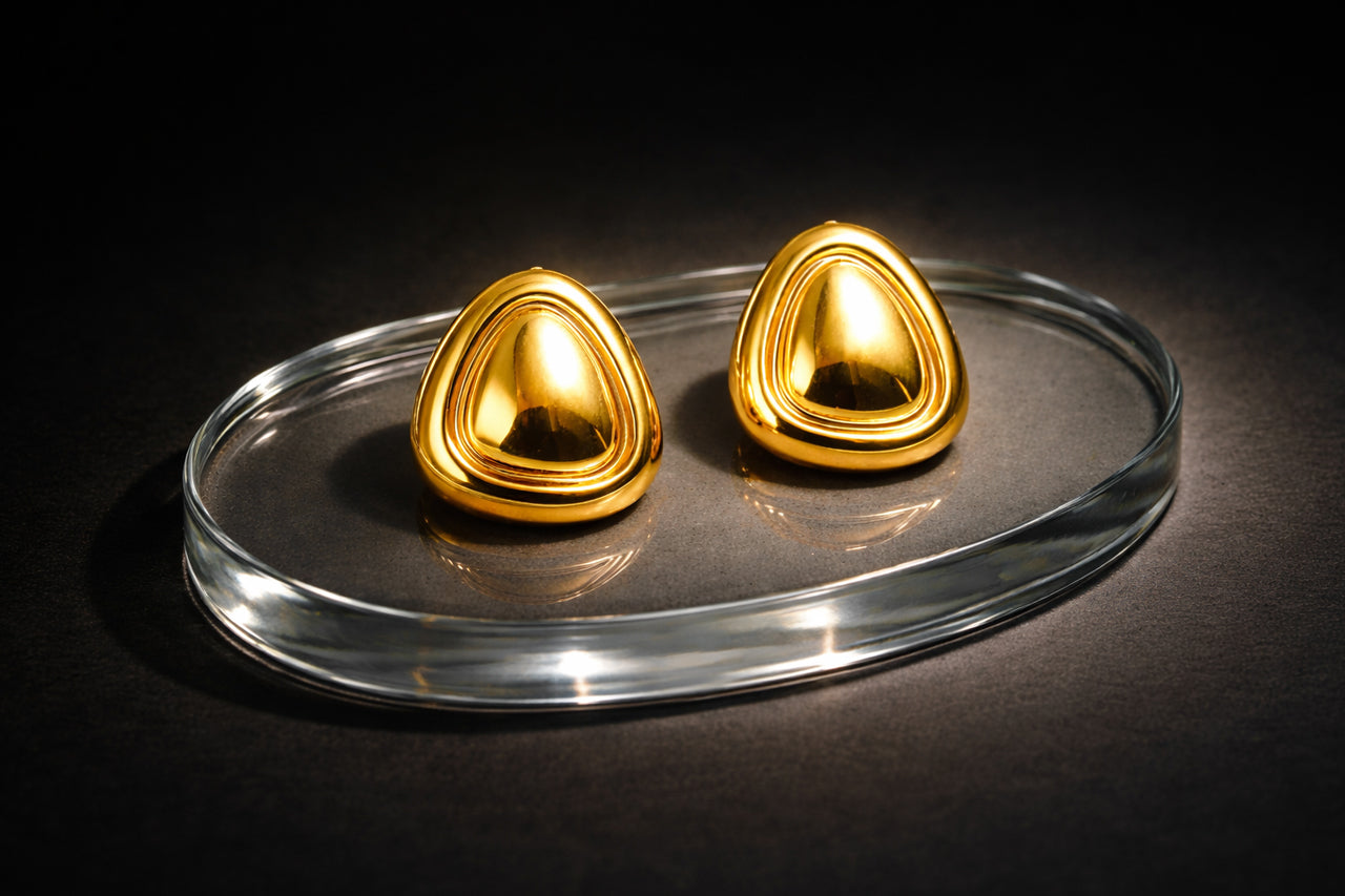 Aurora Sculpt Gold Stud Earrings