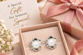 Silver-Tone Floral Pearl Stud Earrings