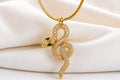18K Gold Plated Snake Pendant Necklace for Women