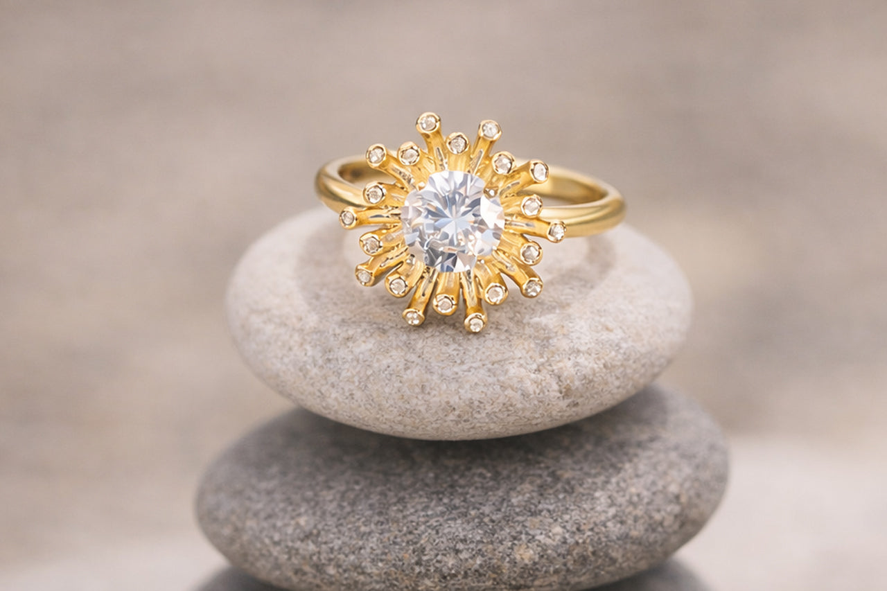 Sunburst Halo Statement Ring