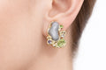 Abstract Gemstone Stud Earrings