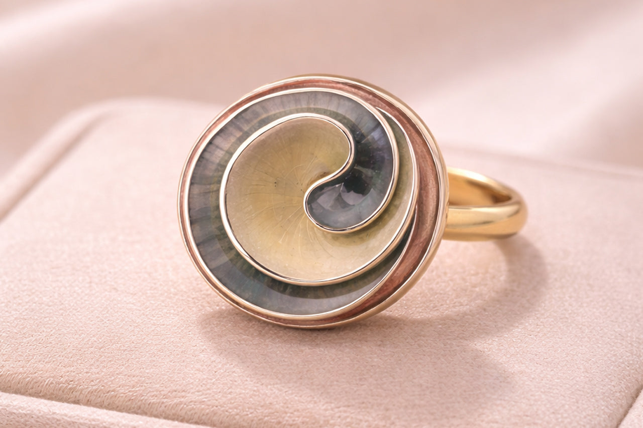 Eclipse Swirl Statement Ring