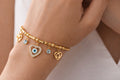 Evil Eye Heart Charm Bracelet