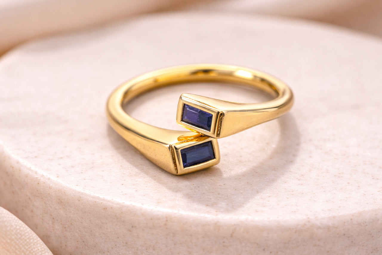 Dual Edge Sapphire Ring