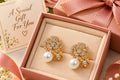 Asterials Gold-Tone Floral Pearl Drop Earrings