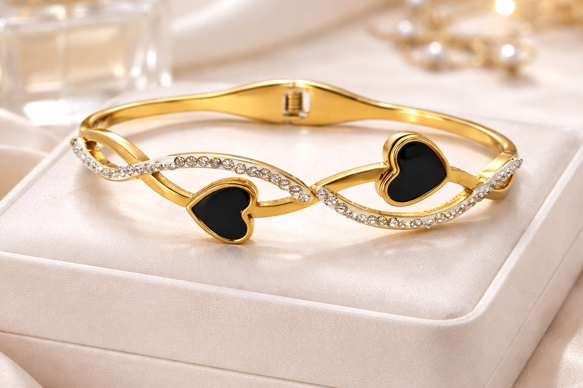 Infinity Heart Enamel Bracelet