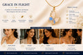 Asterials 18K Gold Plated Blue Floral Butterfly Charm Pendant Necklace