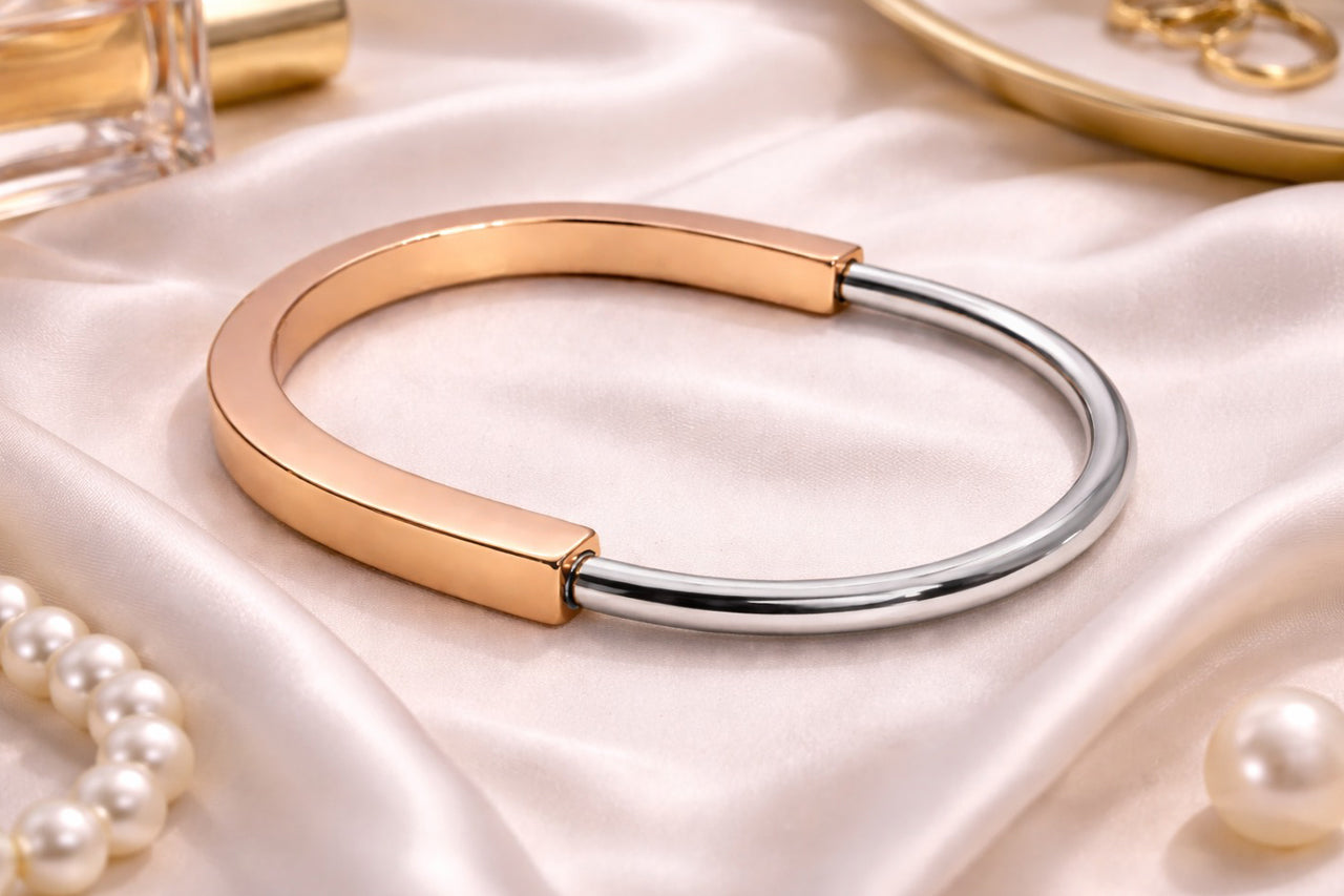 Dual Tone Arc Bangle