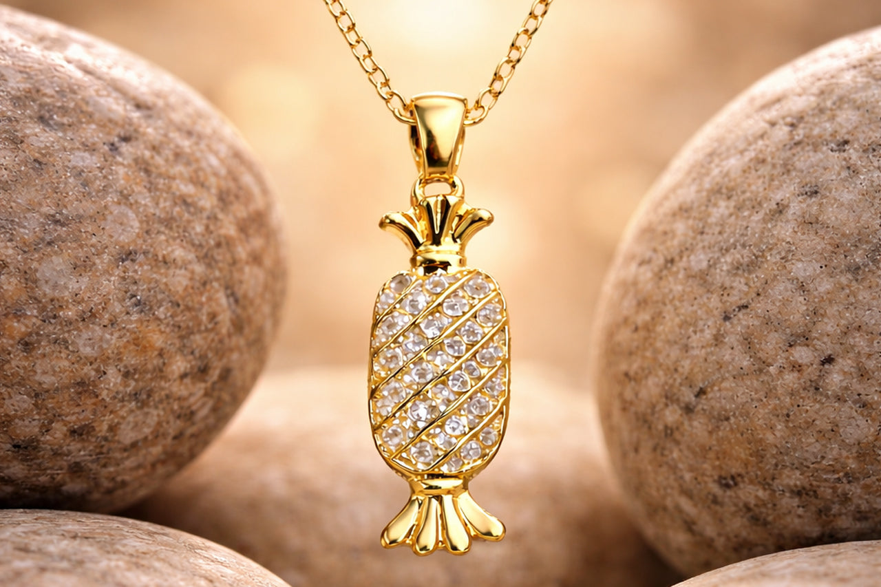 Golden Toffee Pendant Necklace