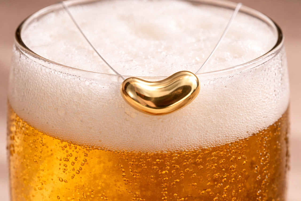 Golden Bean Pendant Necklace