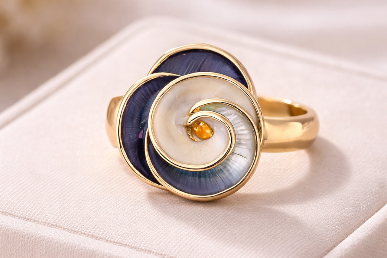 Celestial Swirl Statement Ring