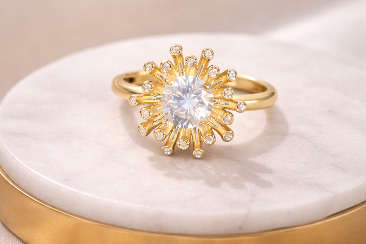Sunburst Halo Statement Ring