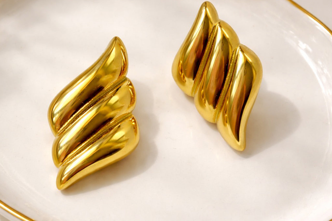 18K Gold Plated (3 Micron) Twisted Stud Earrings