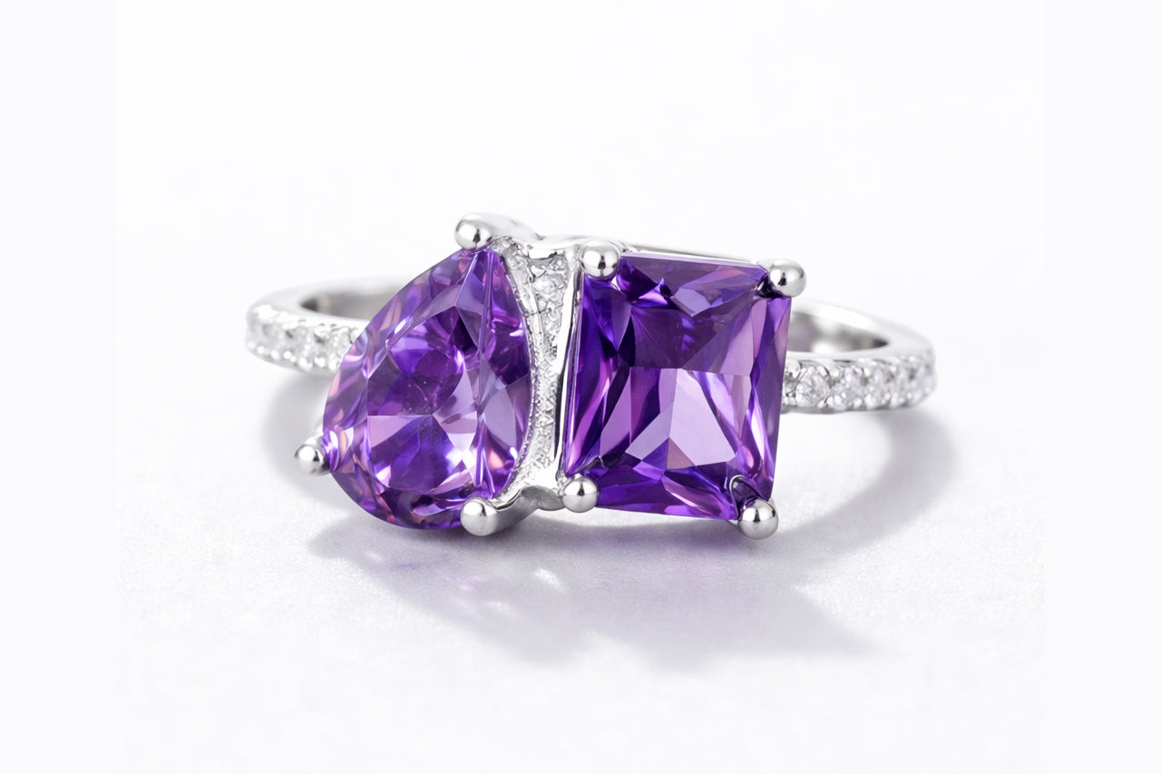 Violet Duet Statement Ring