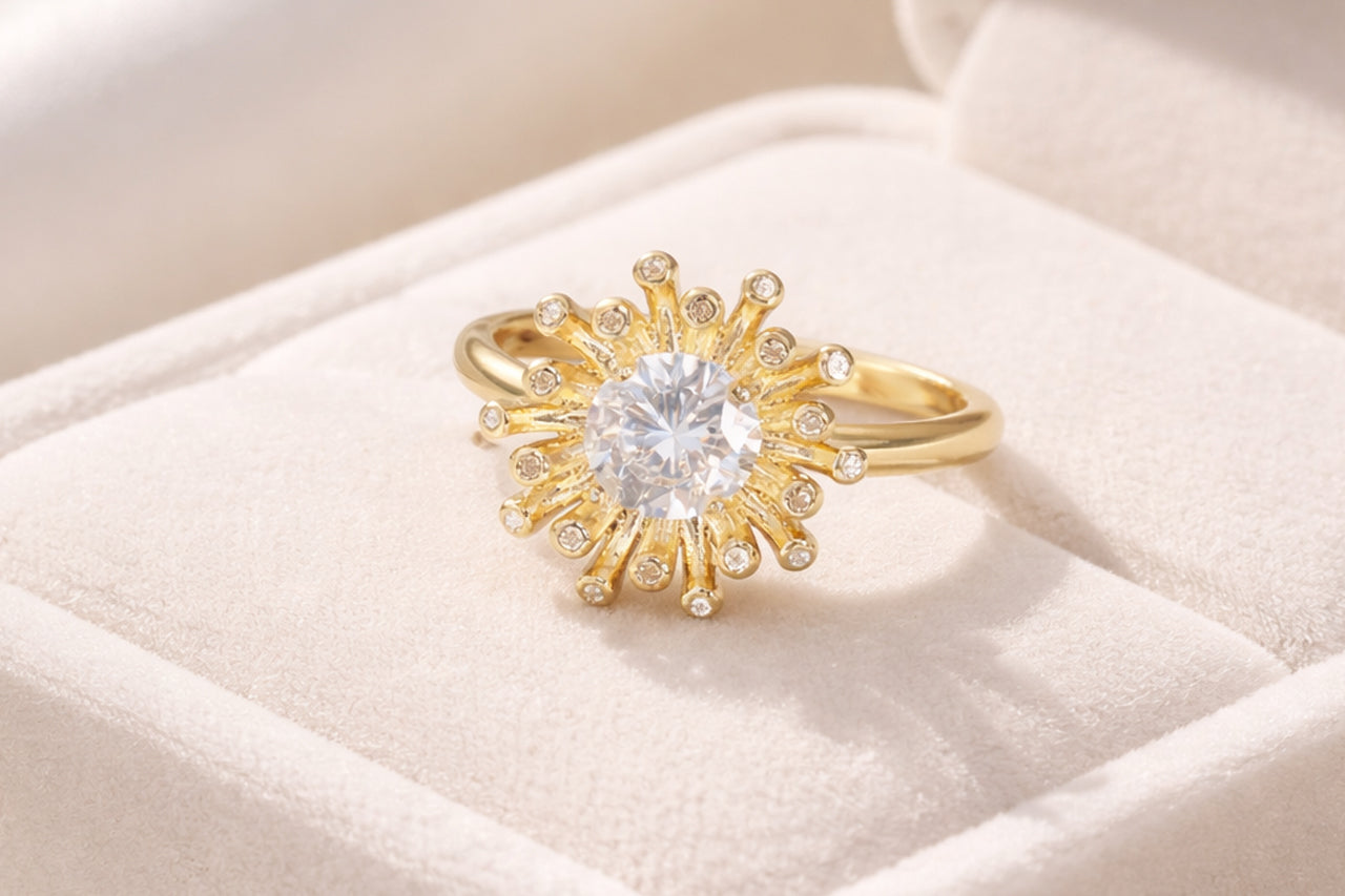 Sunburst Halo Statement Ring