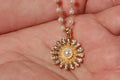 Asterials 18K Gold Plated Pearl Floral Charm Necklace for Women