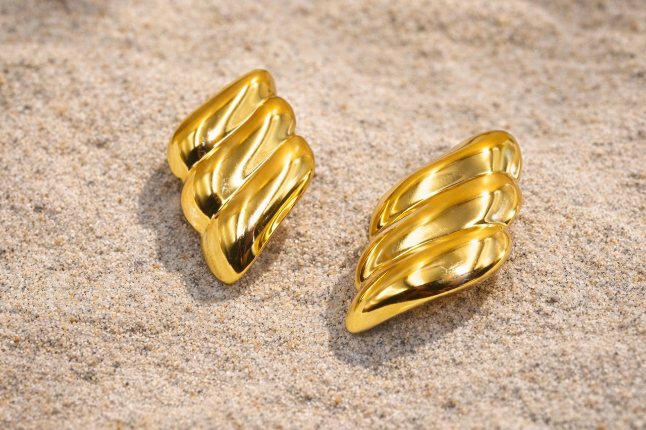 18K Gold Plated (3 Micron) Twisted Stud Earrings