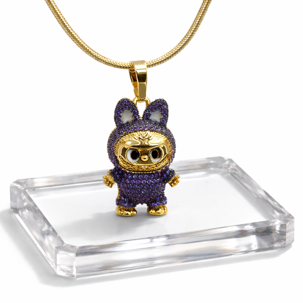 Purple Labubu Character Pendant Necklace