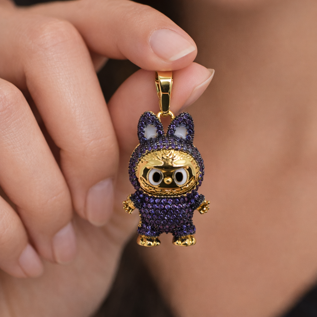 Purple Labubu Character Pendant Necklace