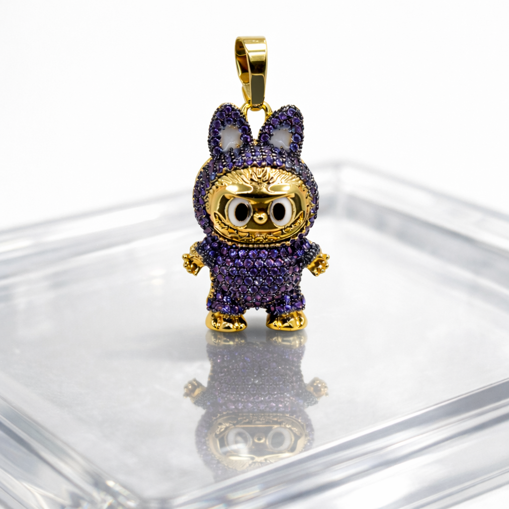 Purple Labubu Character Pendant Necklace