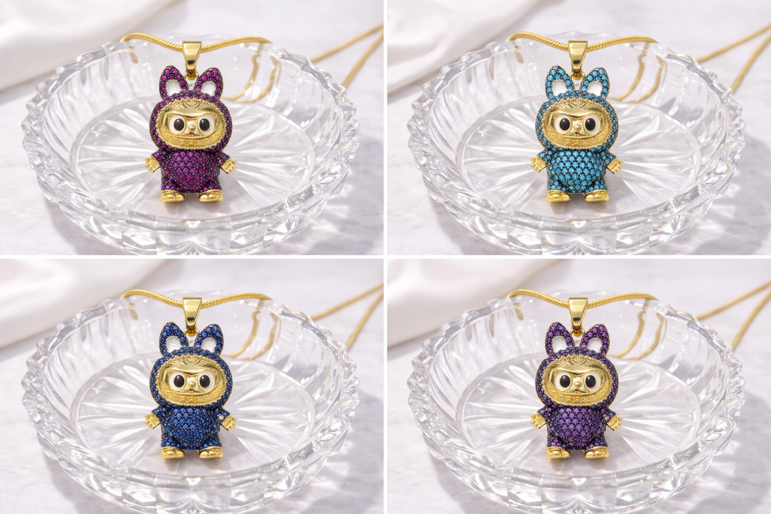 Purple Labubu Character Pendant Necklace