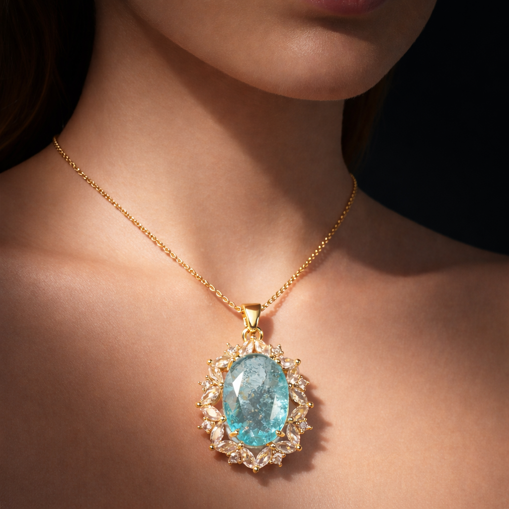 18K Gold Plated (3 Micron) Ice Crush Doublet Necklace