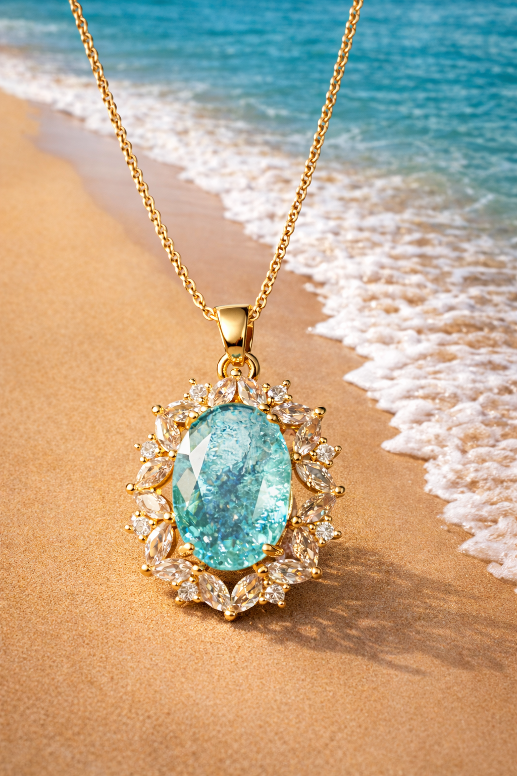 18K Gold Plated (3 Micron) Ice Crush Doublet Necklace