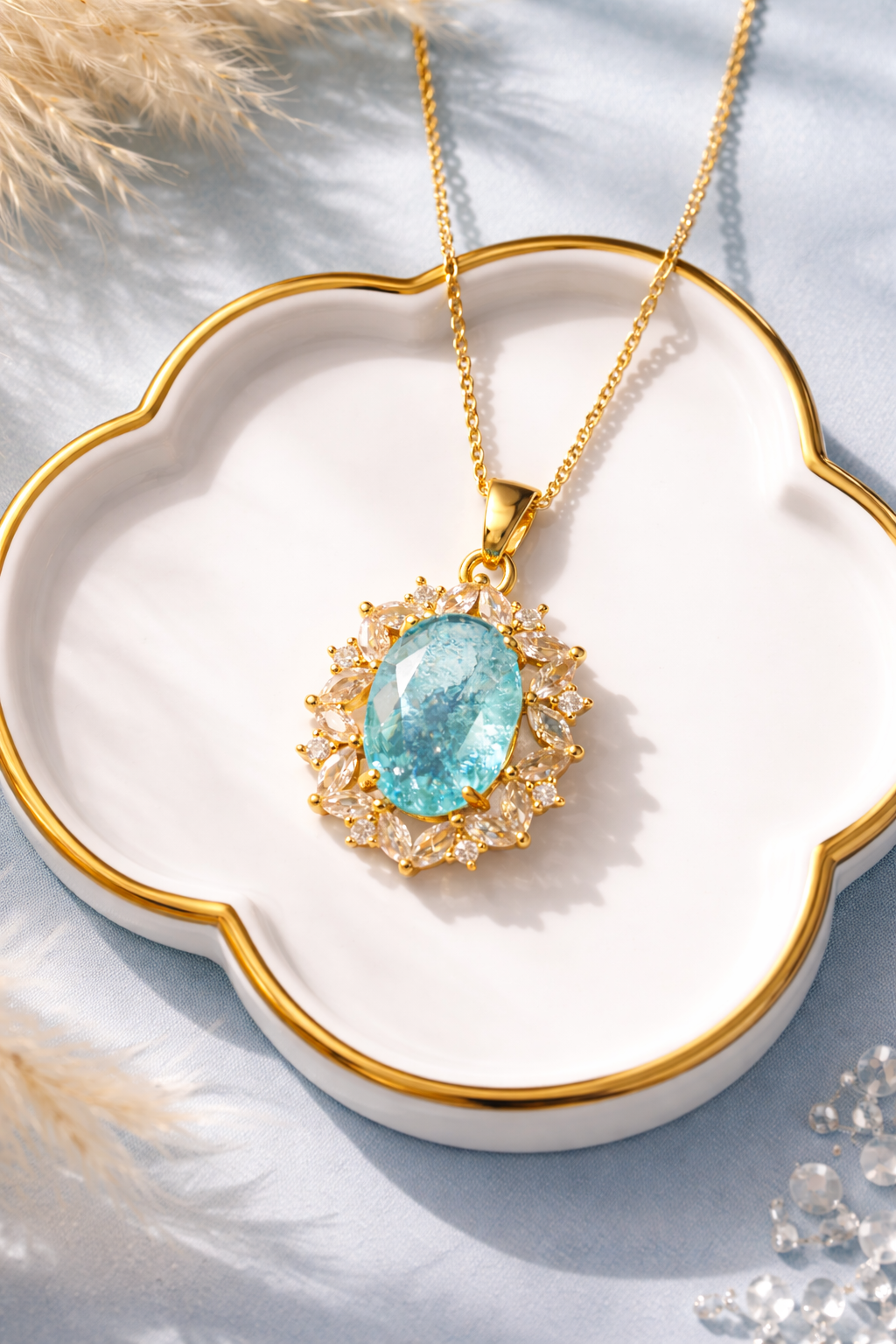 18K Gold Plated (3 Micron) Ice Crush Doublet Necklace