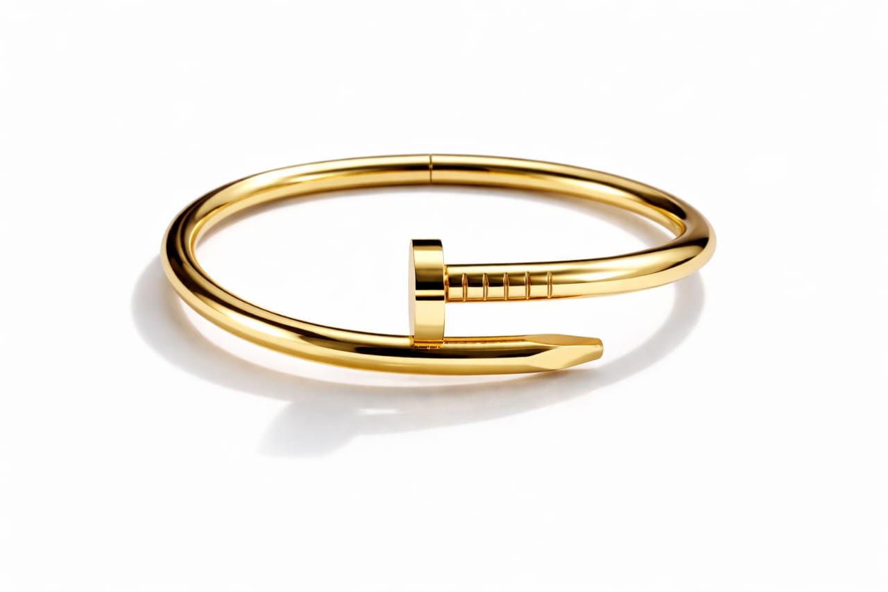 Luxury 18k gold plated (3 micron) Nail-Inspired Hand Bracelet for Women